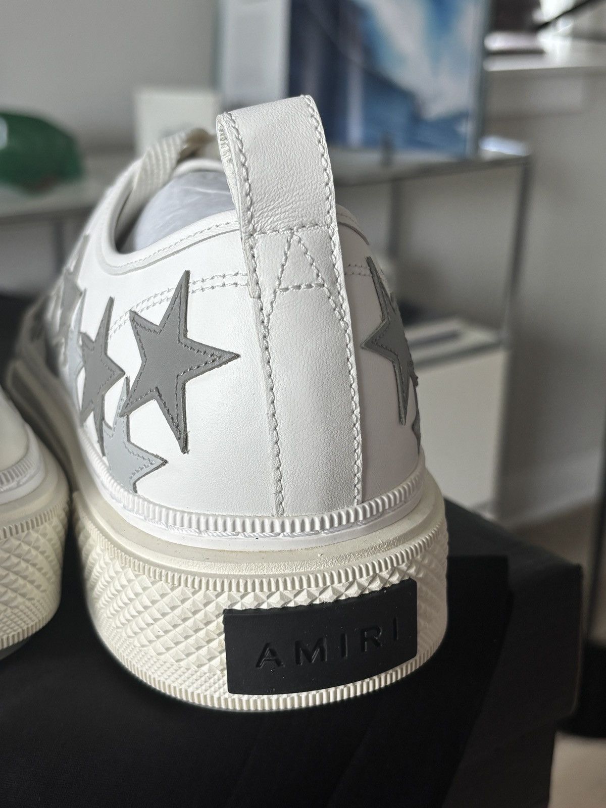 Amiri AMIRI | STAR PATCH LEATHER GREY SNEAKER LOGO Size US 15 / EU 48 - 6 Thumbnail