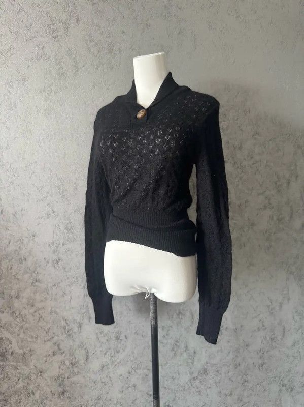Vivienne Westwood Vivienne Westwood Black Long Sleeve Knit Sweater 0089 Size M / US 6-8 / IT 42-44 - 1 Thumbnail