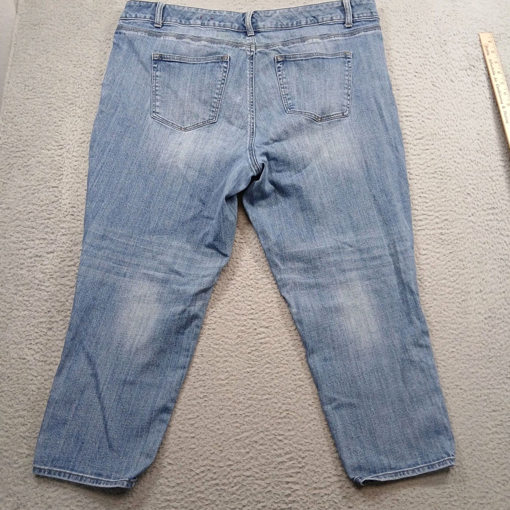 Talbots VINTAGE Talbots Flawless Five-Pocket Boyfriend Jeans Women 20WP Blue Stretch Denim EUC Size 42" / US 20 - 3 Thumbnail
