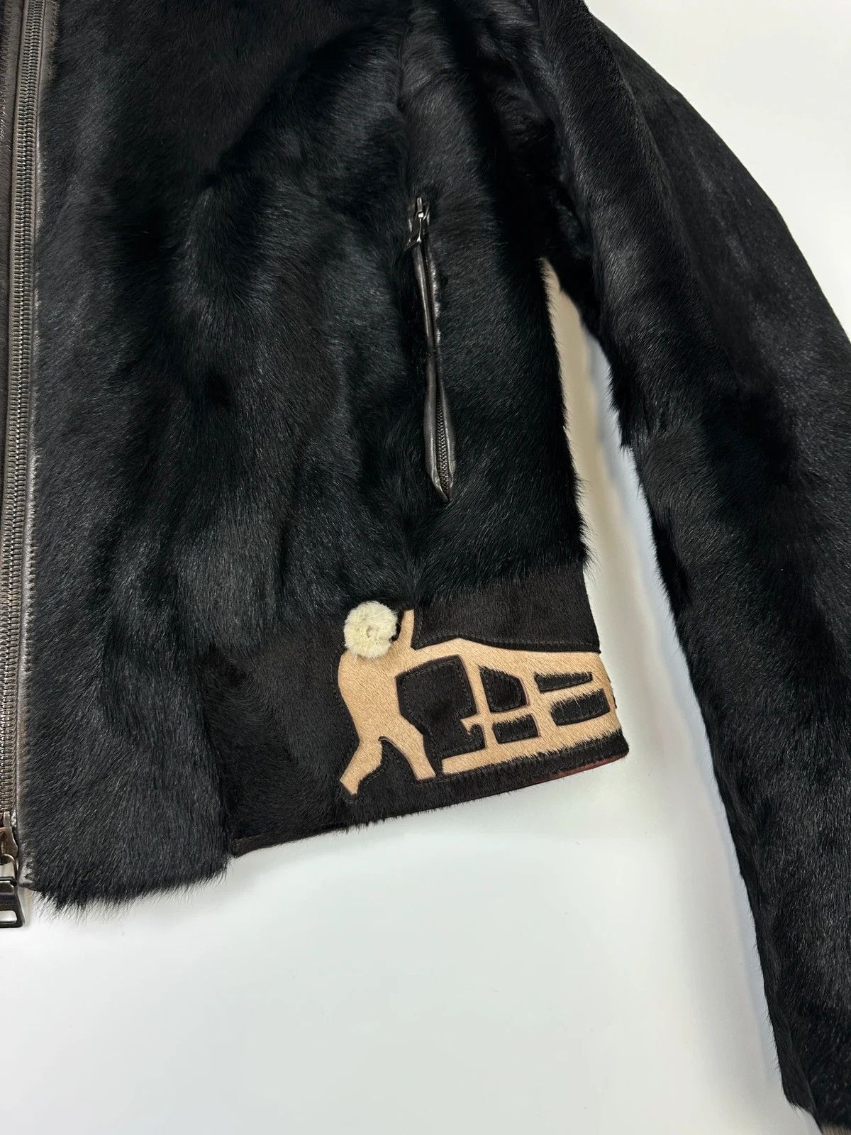 Prada Prada Sport FW01-05 Black Calf & Fox Fur Leather Jacket Size M / US 6-8 / IT 42-44 - 4 Thumbnail