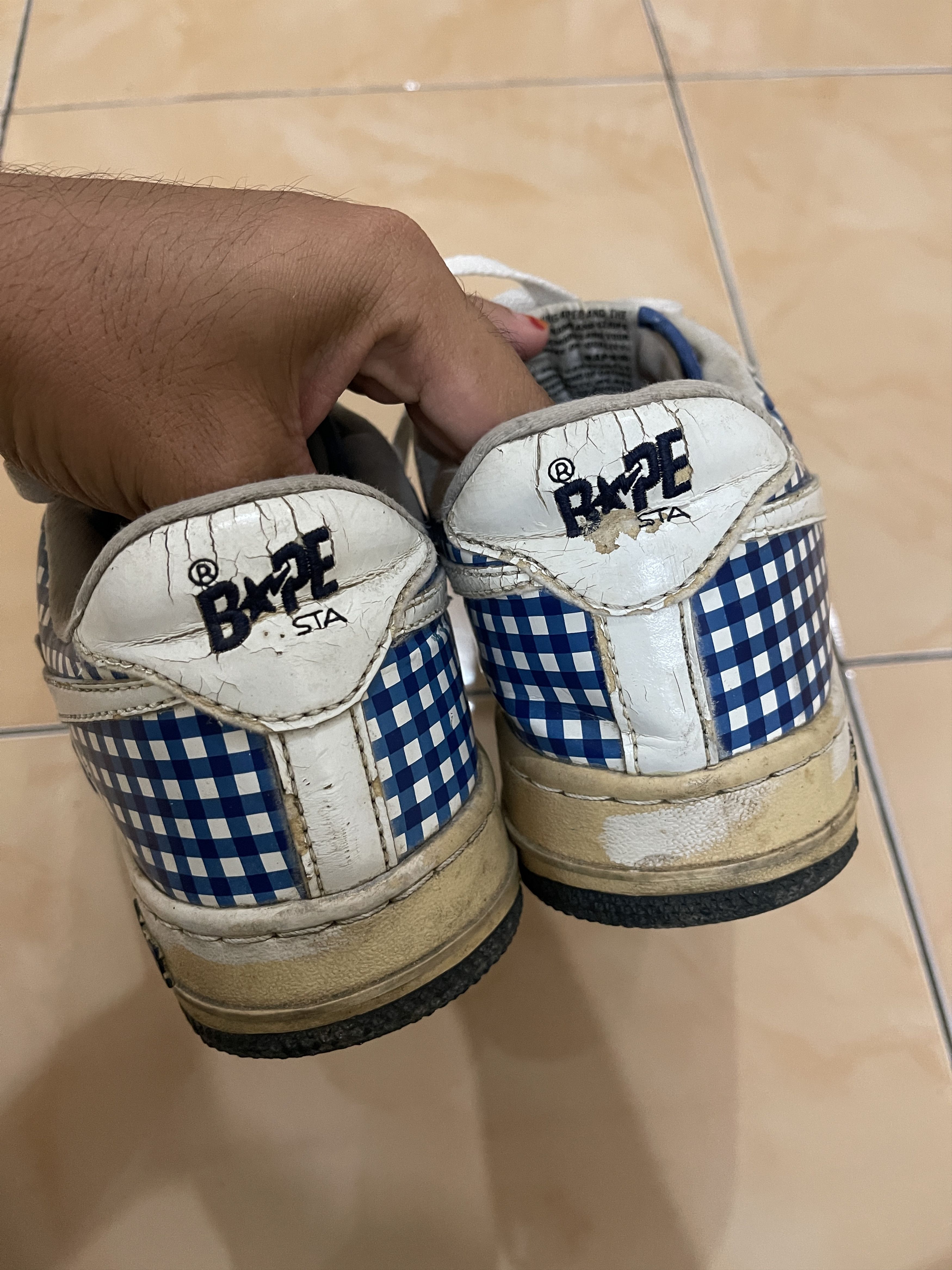 Bape Gingham Check Bapesta Size US 9.5 / EU 42-43 - 3 Thumbnail