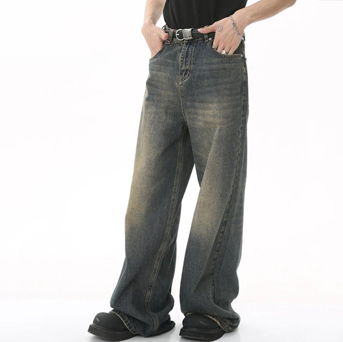 Jean Summer Men's Denim Pants Old Blue Washed Male Size US 33 - 2 Thumbnail