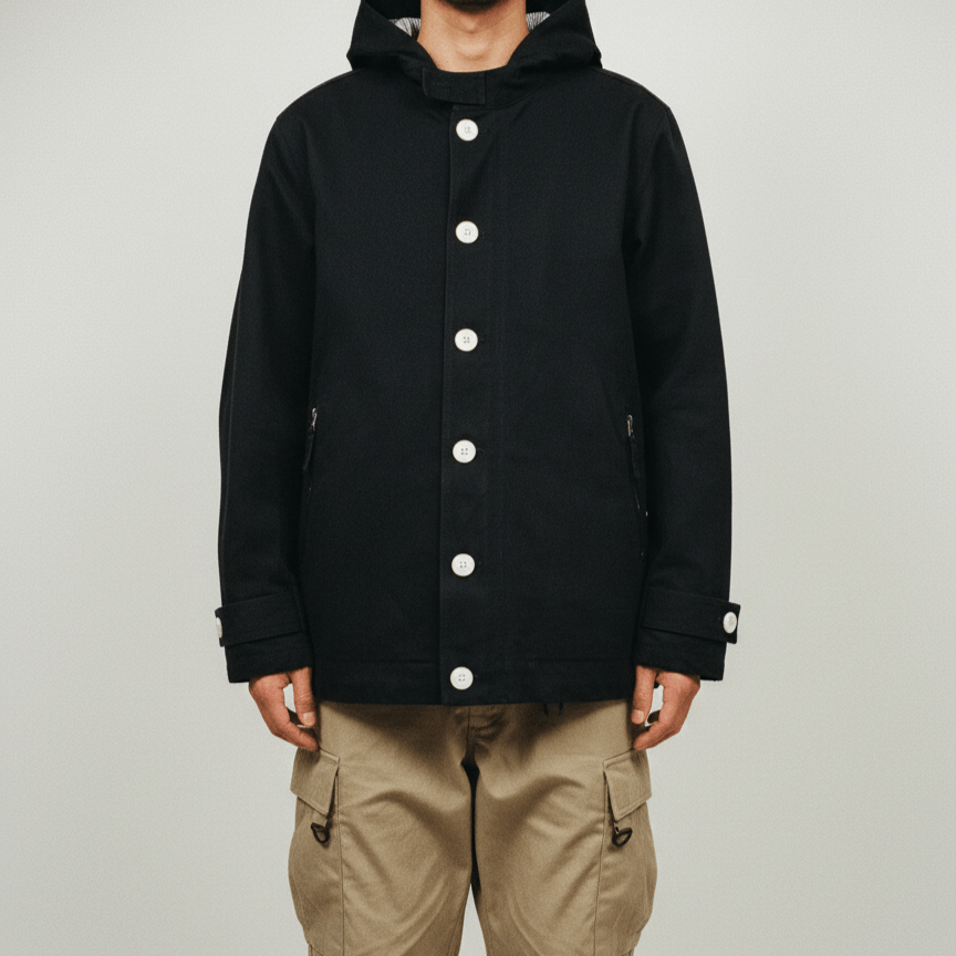 Beams Japan Button Up Parka Hoodie Jacket Outerwear