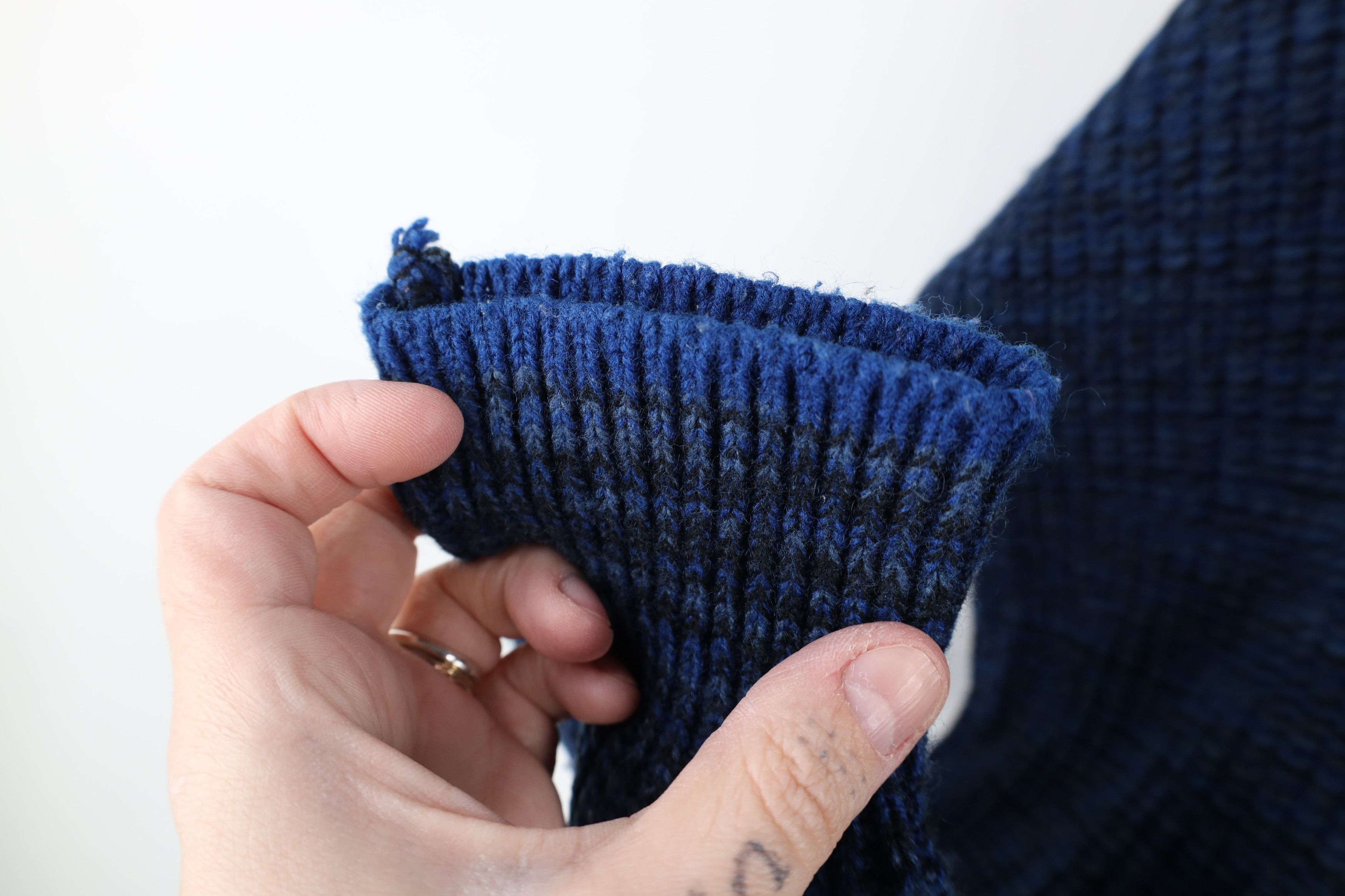 Vintage Vintage 90s Streetwear Ribbed Knit Crewneck Sweater Blue Size US M / EU 48-50 / 2 - 4 Thumbnail