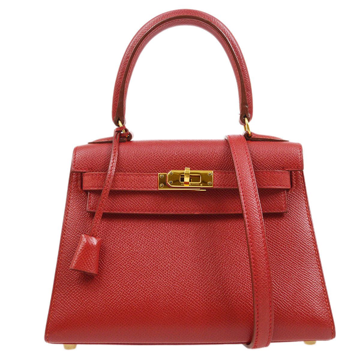 image of Hermes 1999 Kelly 20 Sellier Rouge Vif Courchevel 75800 in Black, Women's