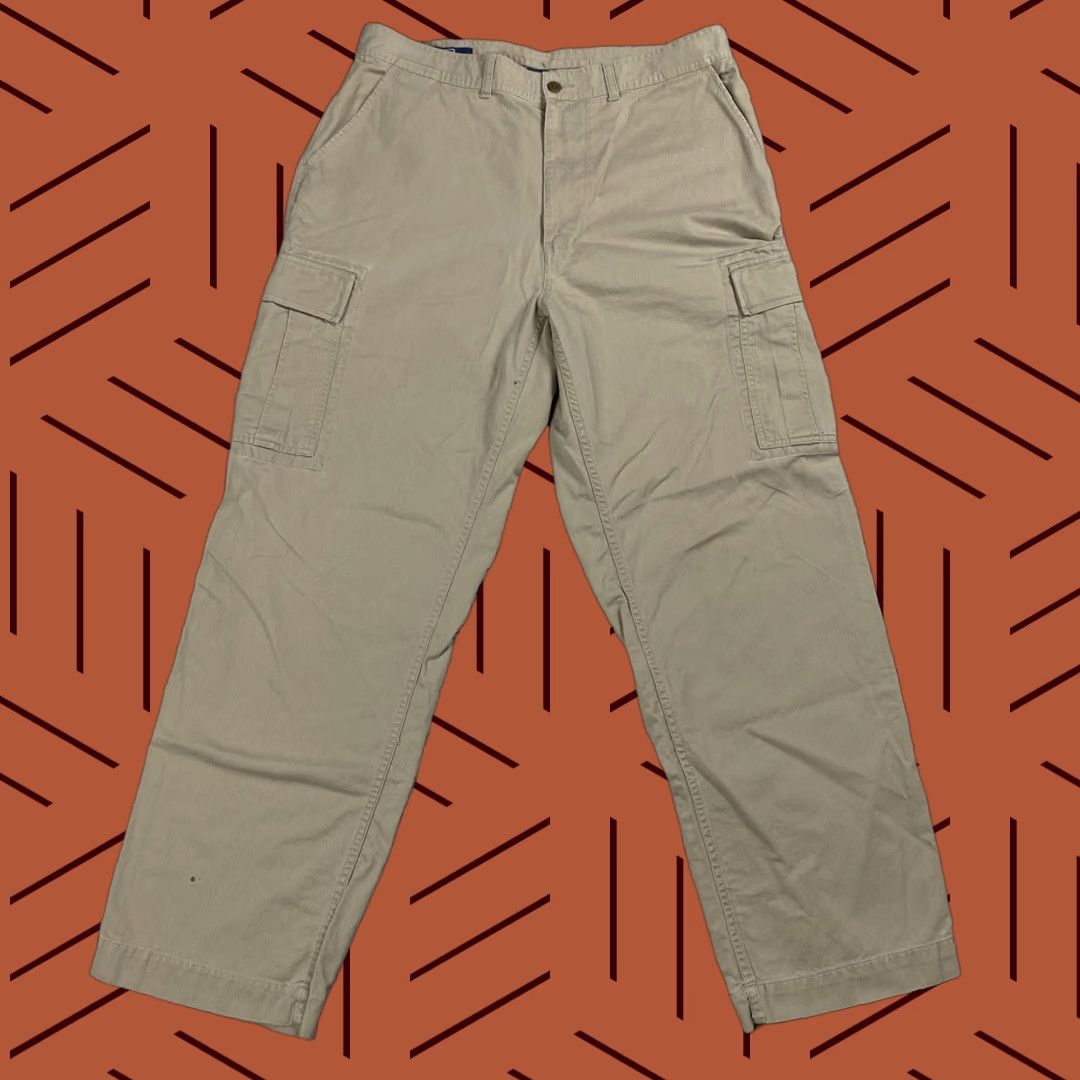Polo Ralph Lauren VINTAGE Polo Ralph Lauren Cargo Pants Men 38 Herringbone Twill Khaki Military 90s Classic Size US M / EU 48-50 / 2 - 1 Thumbnail