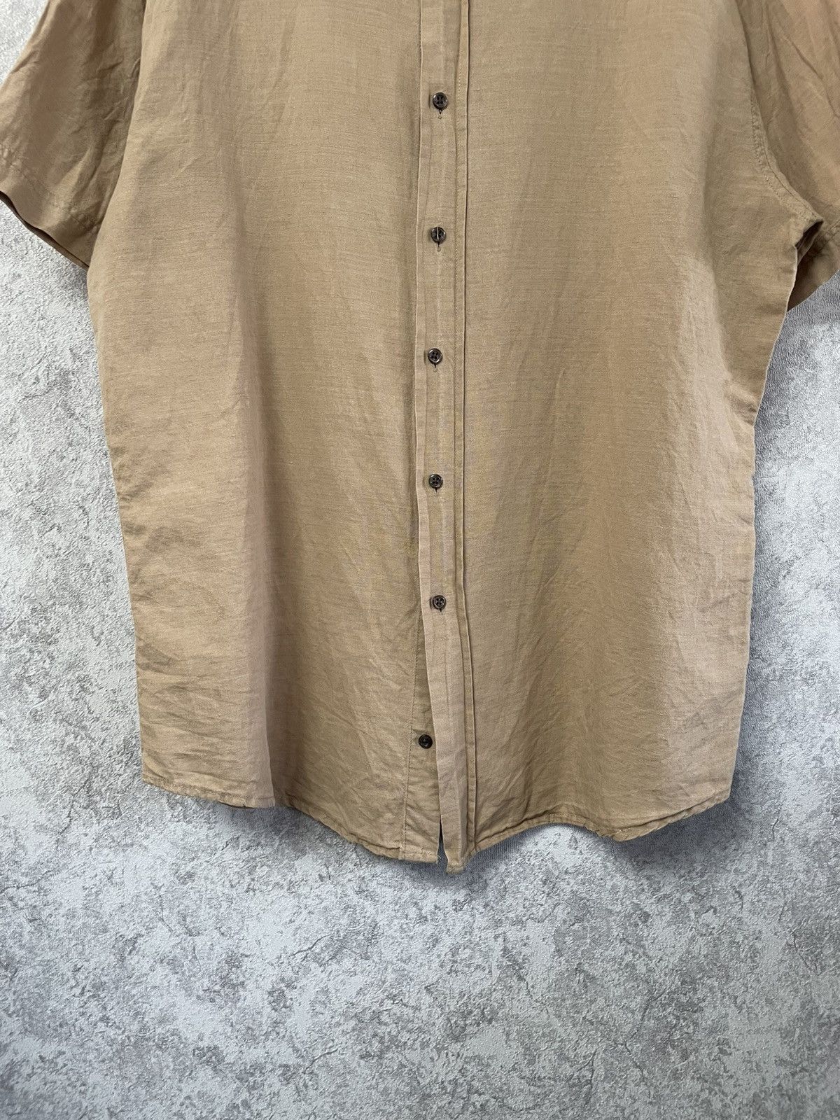 Balmain Balmain Linen/Cotton Brown Short Sleeve Shirt Button Up Size US XL / EU 56 / 4 - 3 Thumbnail