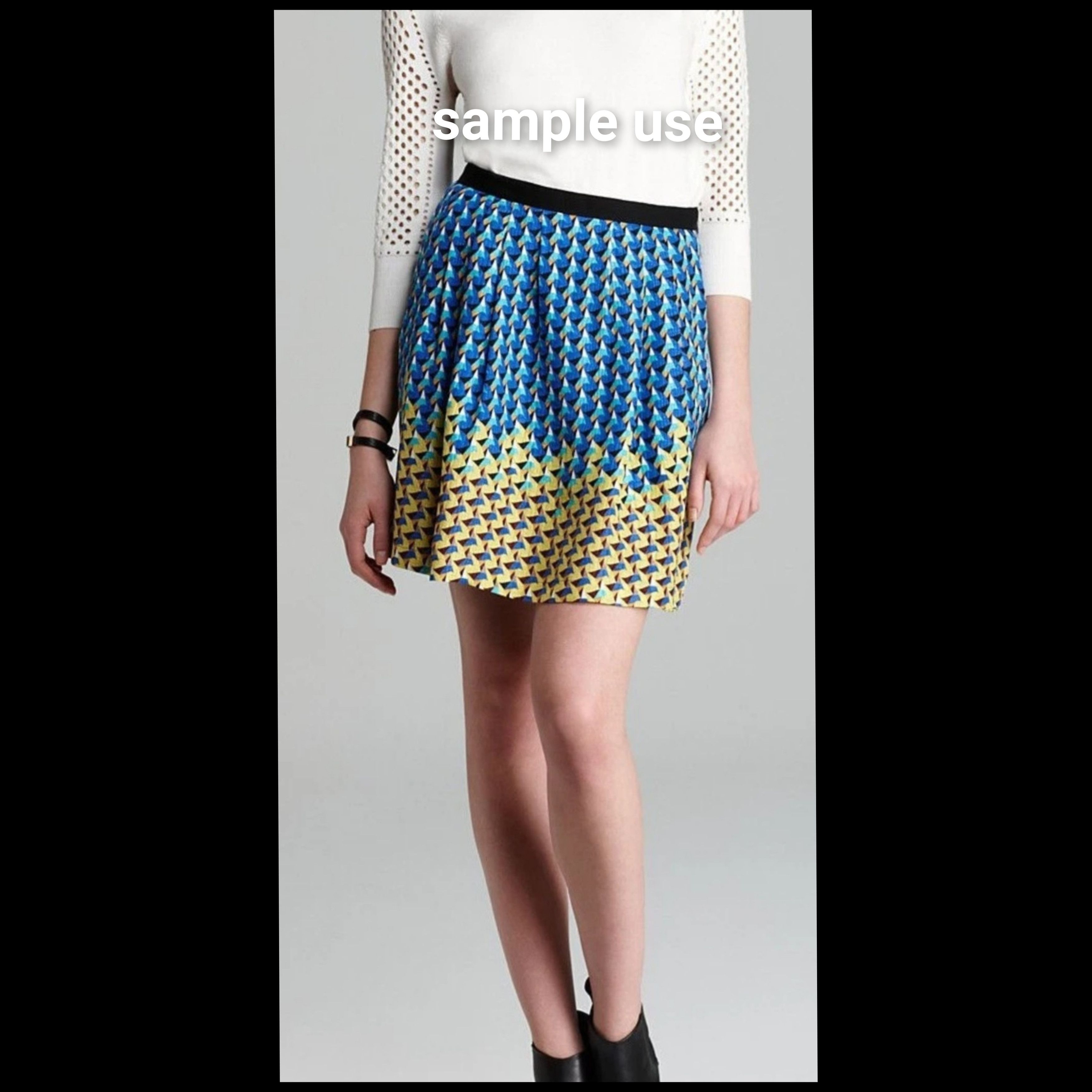 Marc by Marc Jacobs Marc by Marc Jacobs Silk Geometric Pleated Skirt Size 26" / US 2 / IT 38 - 3 Thumbnail