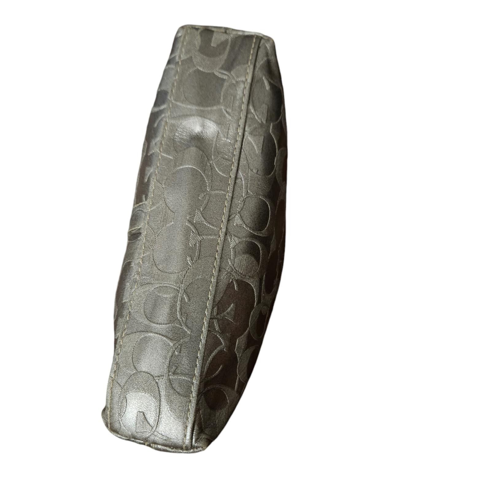 Coach Stylish Coach Leather Pouch in Metallic Gray Size ONE SIZE - 3 Thumbnail
