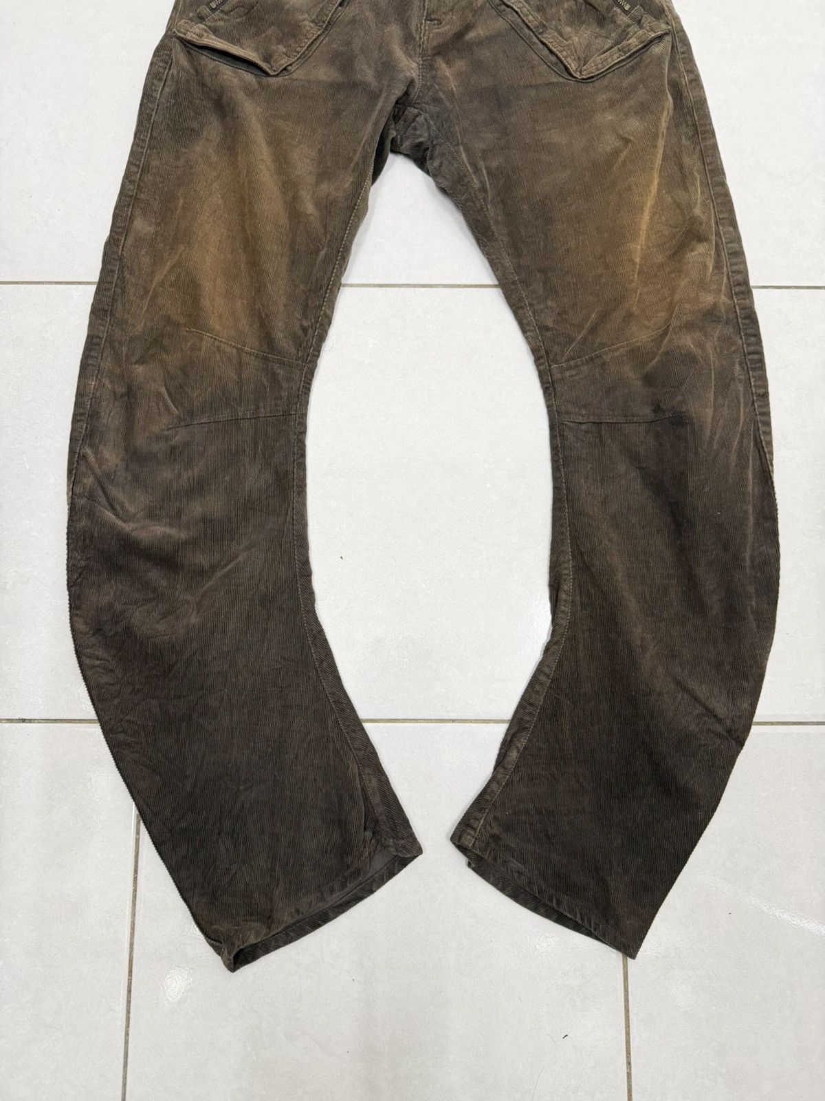 PPFM PPFM Sunfaded Punk Style Curved Leg Corduroy Pants Size US 32 / EU 48 - 3 Thumbnail