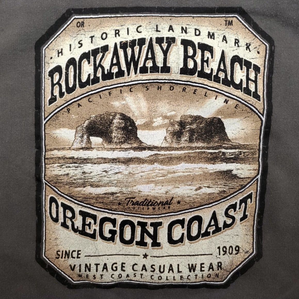 Vintage VINTAGE Oregon Coast Sweatshirt Mens Medium Gray Rockaway Beach Tourist Casual 90s Size US M / EU 48-50 / 2 - 2 Thumbnail