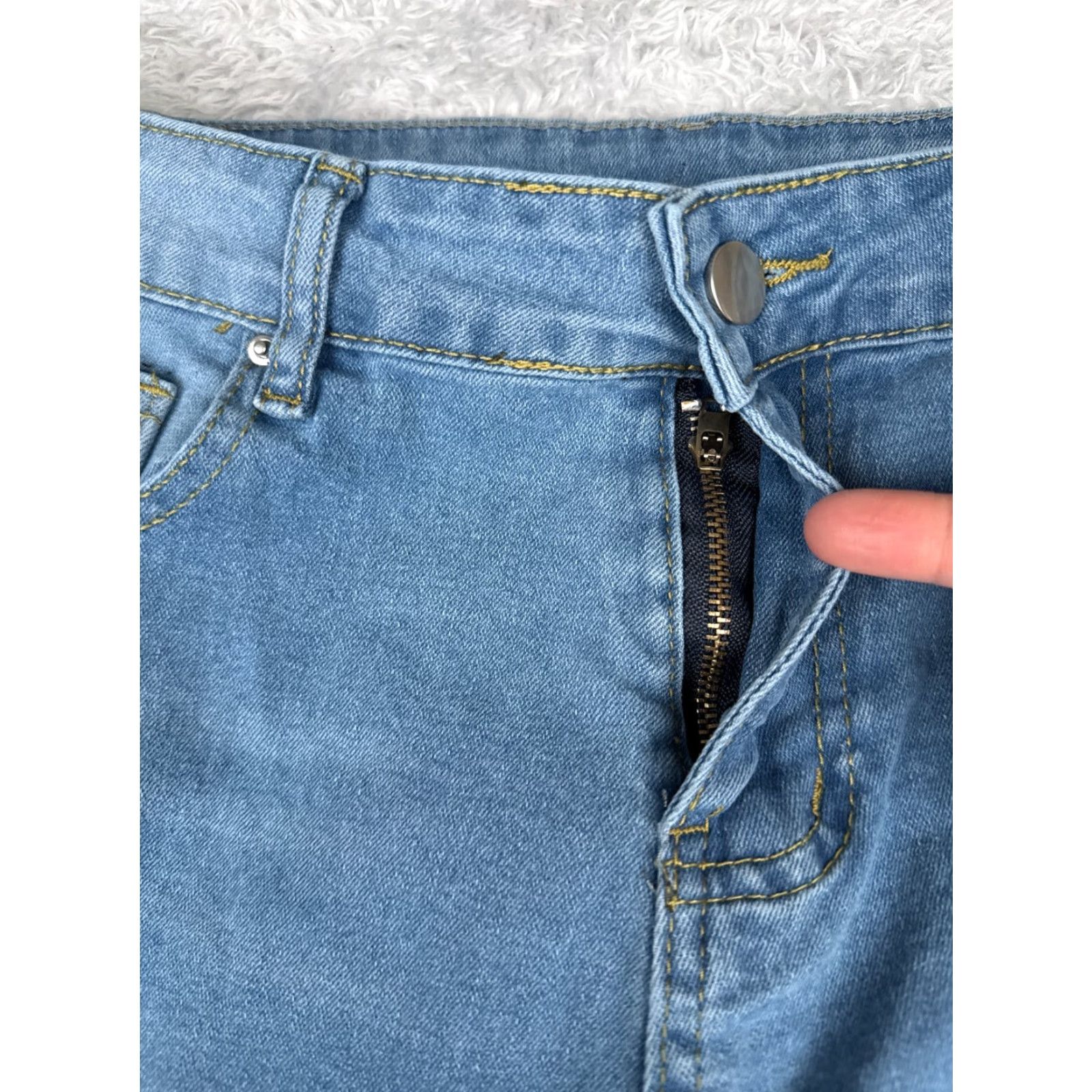 Vintage Jeans Women 30 Blue Denim Bootcut Flared Light Wash High Rise Cotton Blend 30x31 Size 30" / US 8 / IT 44 - 5 Thumbnail
