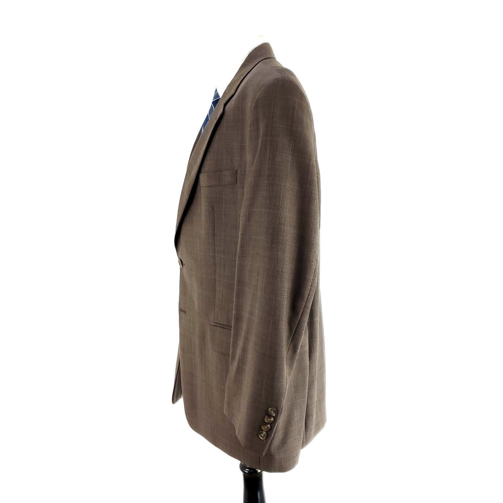 Lauren Ralph Lauren Lauren Ralph Lauren Wool 2 Button Blazer 44L Brown Plaid Spo Size 44L - 4 Thumbnail