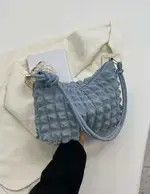 Other Baby Blue Minimalist Knot Ruched Purse Size ONE SIZE - 2 Thumbnail