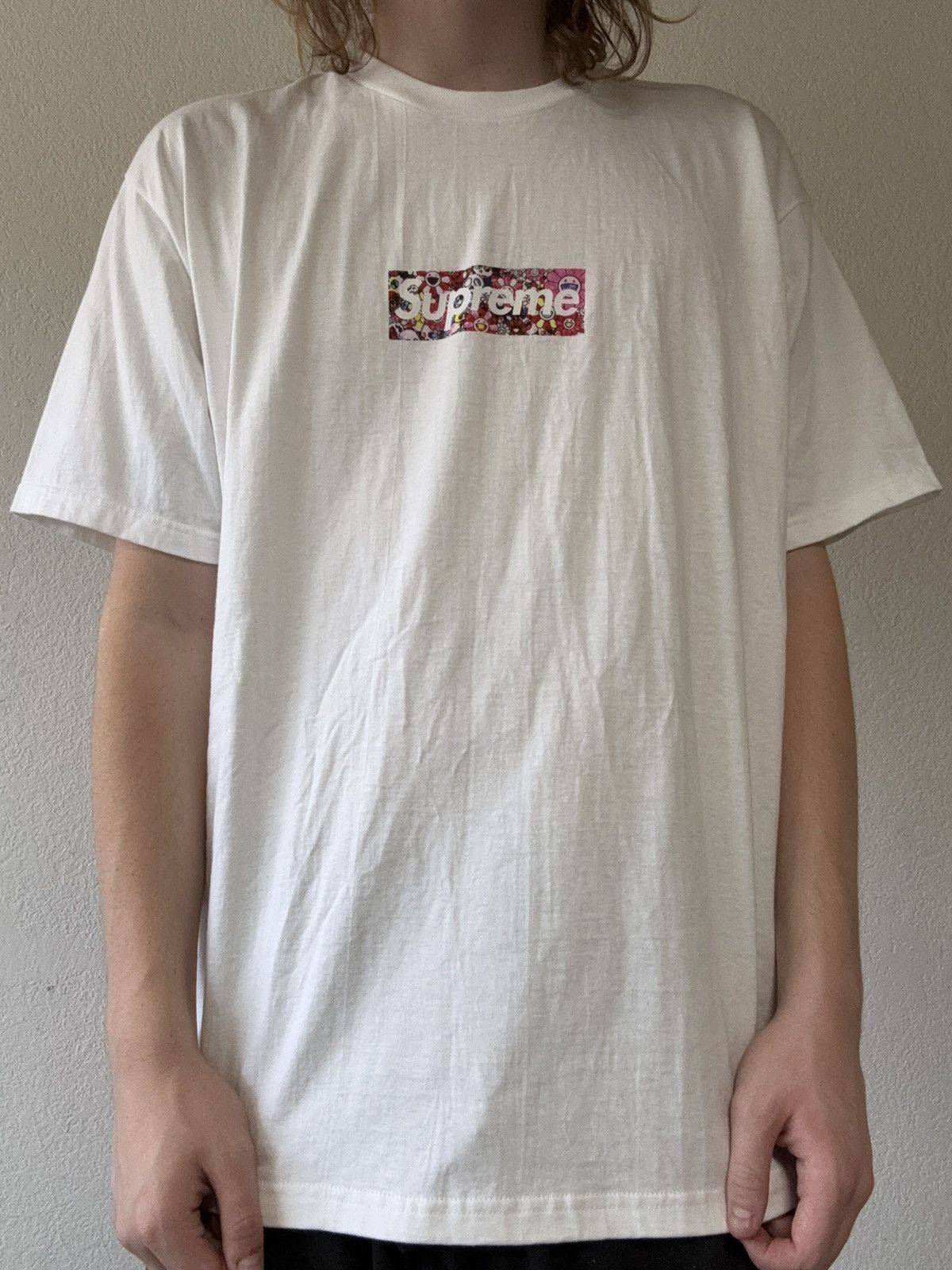 Supreme white murakami box logo t-shirt