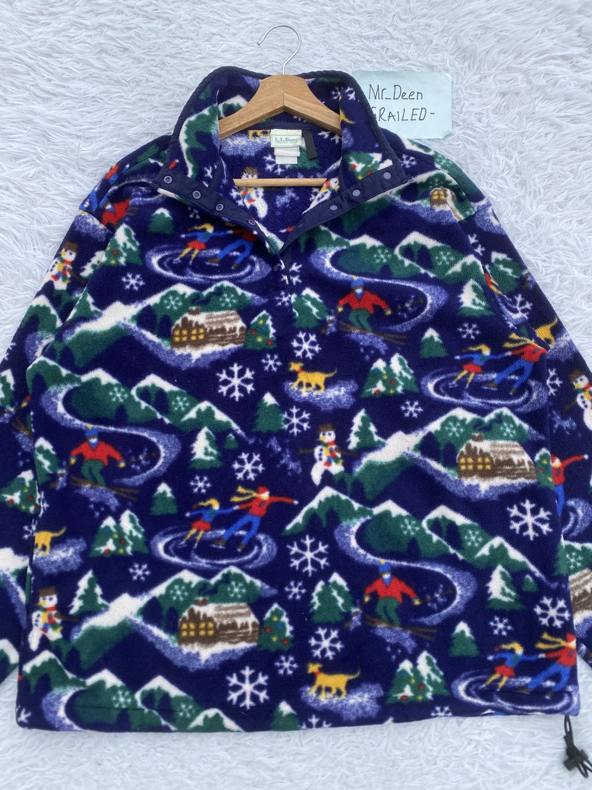 L.L. Bean Rare Vintage L.L Bean Christmas Fleece Pull Over Sweater Size US L / EU 52-54 / 3 - 7 Thumbnail