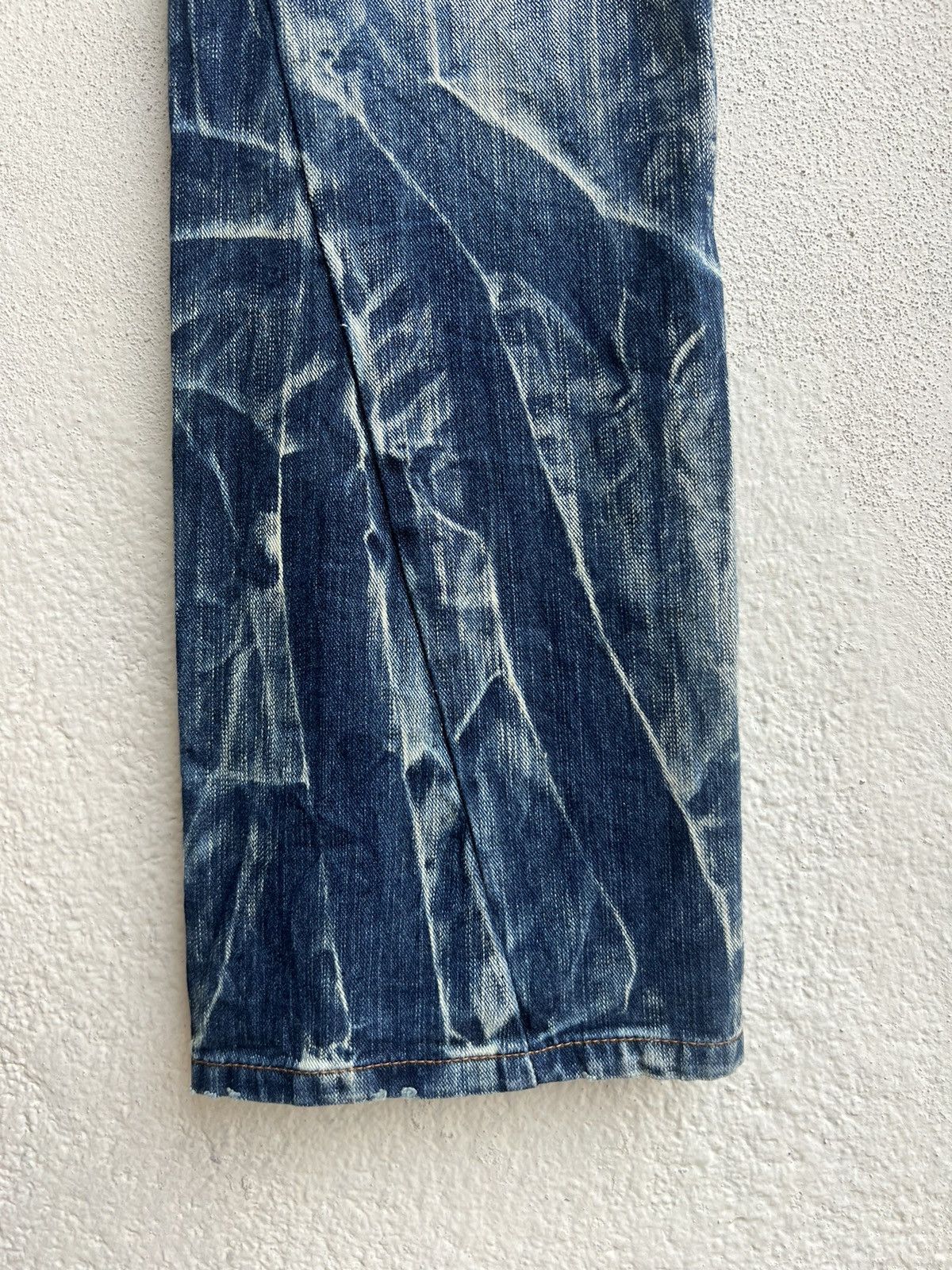 Vintage Nylus Japan Rips Discharge Denim Bootcut Jeans Flare Size US 30 / EU 46 - 10 Thumbnail