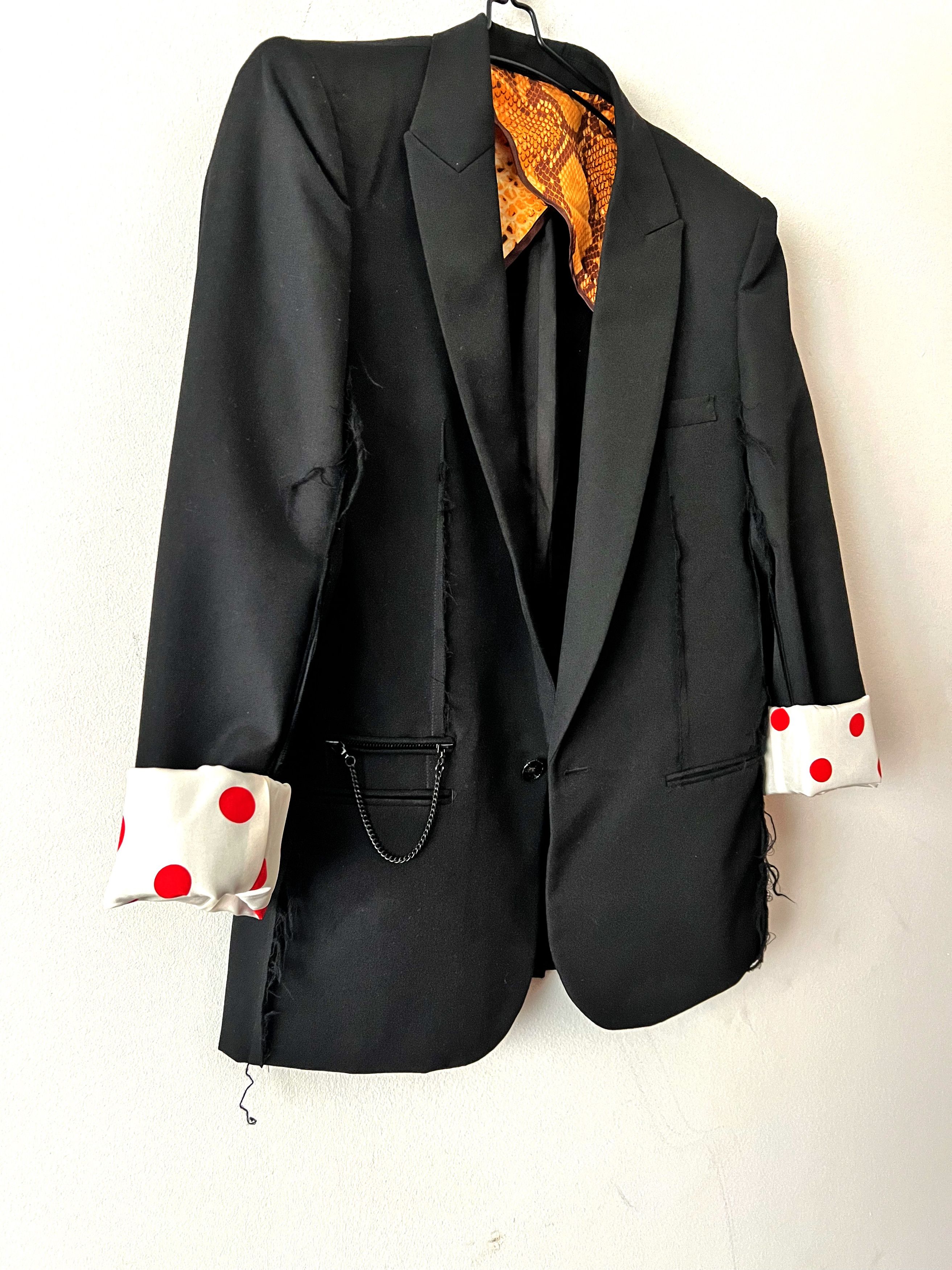 Number (N)ine SS'06 Number(N)ine Frayed Blazer With Chian Size US XL / EU 56 / 4 - 7 Thumbnail