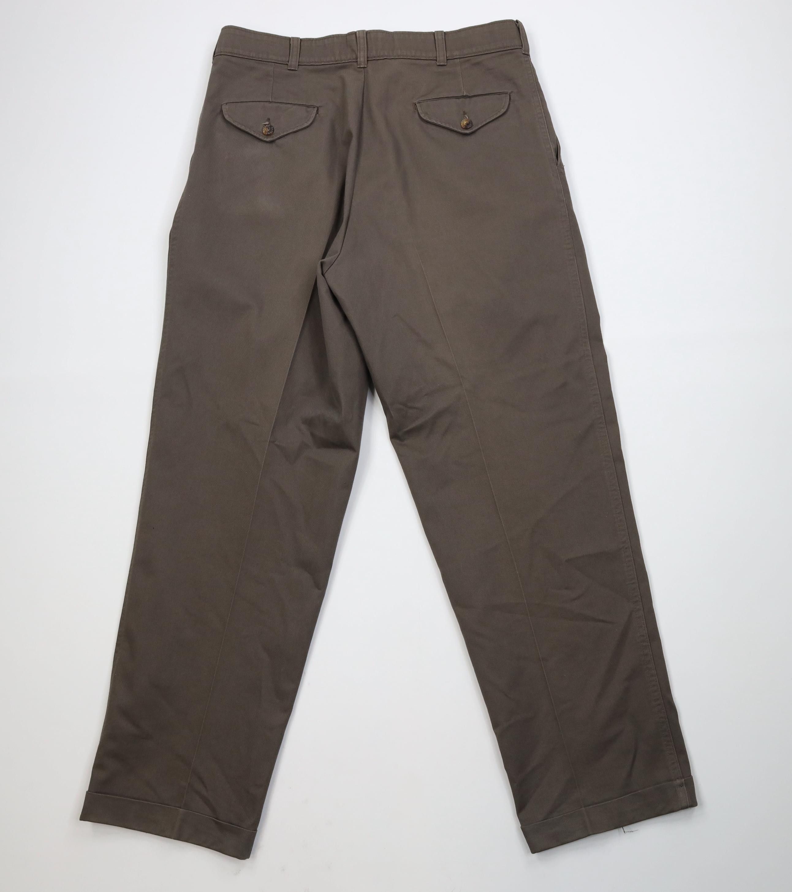 Vintage Vintage 90s Streetwear Pleated Cuffed Chino Pants Trousers Size US 34 / EU 50 - 14 Thumbnail