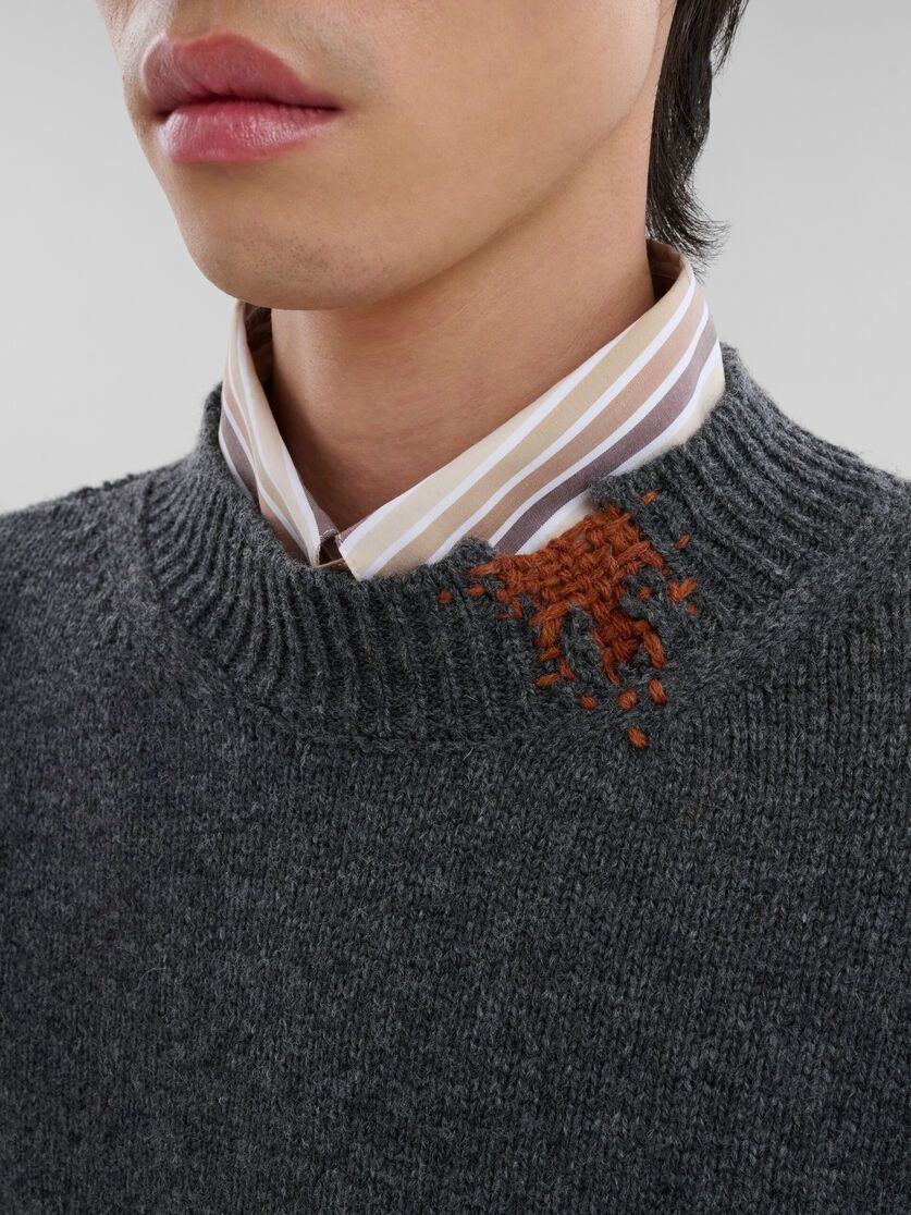 Marni o1w1db11125 Shetland Ripped Detail Jumper in Grey Size US L / EU 52-54 / 3 - 4 Thumbnail