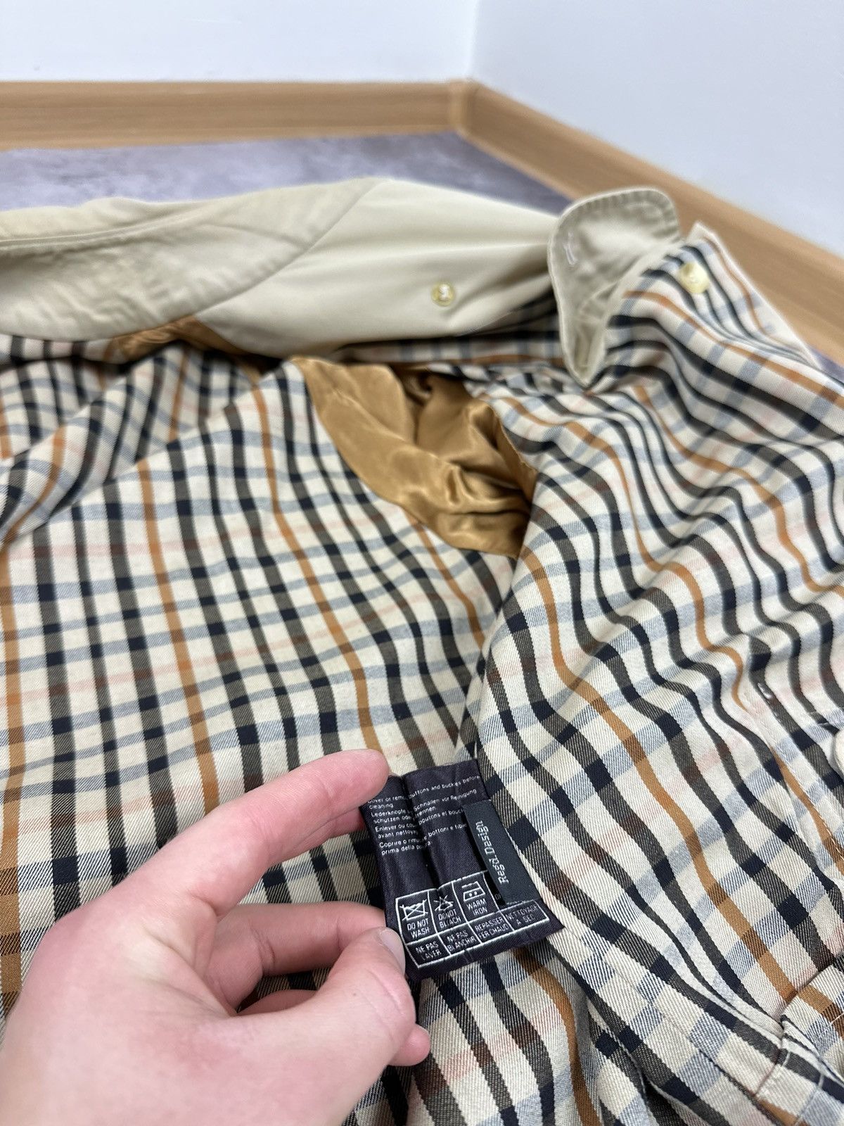 DAKS Vintage Daks London Luxury Nova Check Designer Trench Coat Size US XL / EU 56 / 4 - 22 Thumbnail
