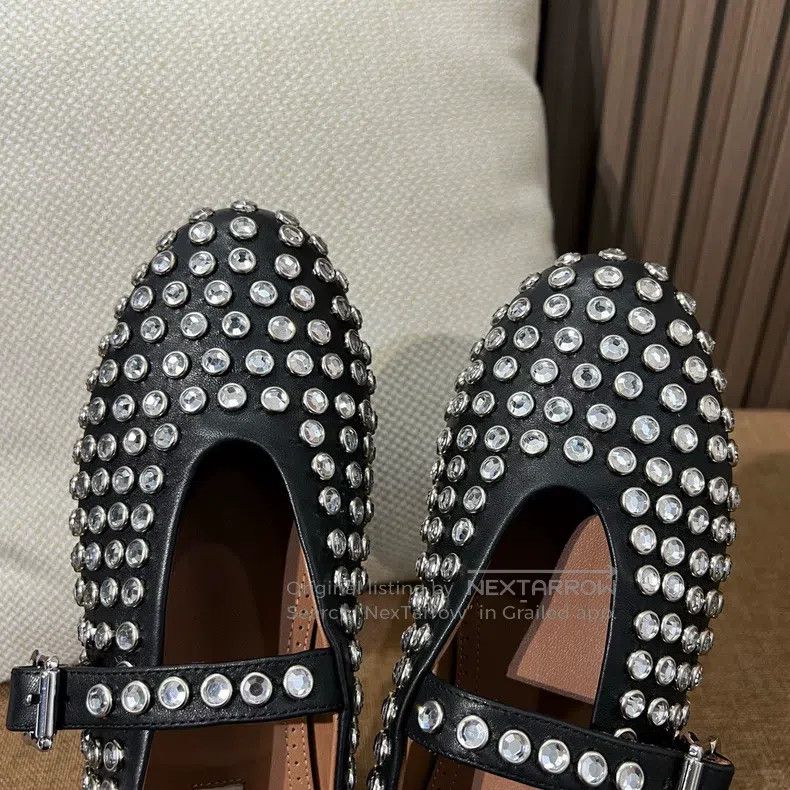 Alaia Alaia Women's Crystal Accented Ballet Flat Shoes. Size US 5.5 / IT 35.5 - 3 Thumbnail