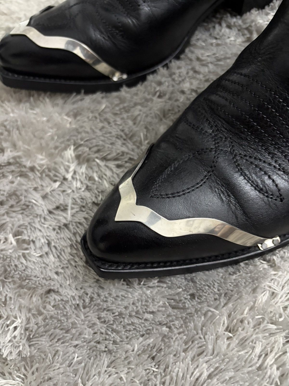 Celine SS22 CELINE METAL TOE WESTERN HEDI BOOTS Size US 10.5 / EU 43-44 - 3 Thumbnail