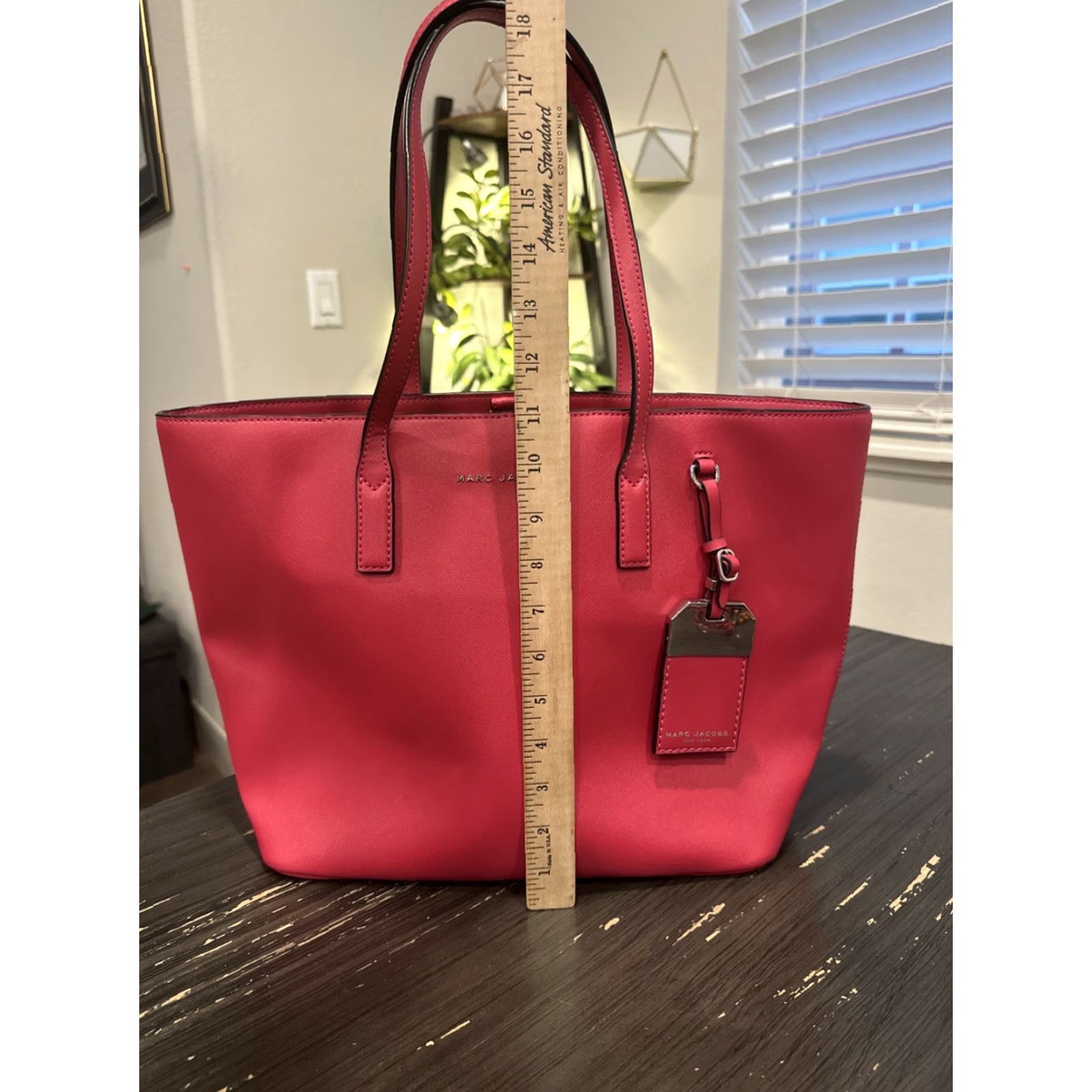 Marc Jacobs MARC JACOBS Saffiano Leather Pink Logo Tote Bag with Charm - Women's Travel Handbag Size ONE SIZE - 2 Thumbnail