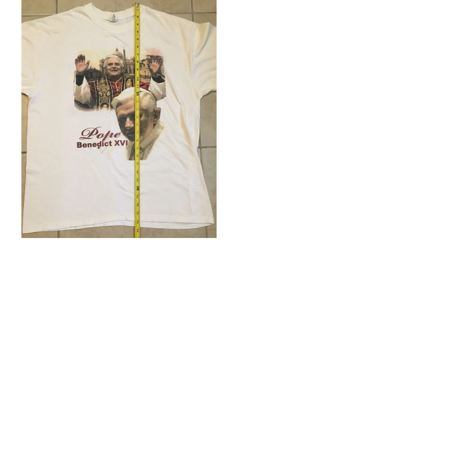Vintage VINTAGE Pope Benedict XVI Faded I Was There Tour Shirt L God Catholic Lord Jesus NYC Grunge Y2K Shirt Mens XL White Size US L / EU 52-54 / 3 - 9 Thumbnail