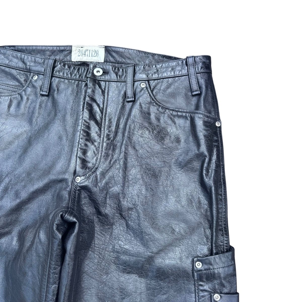20471120 20471120 Black Leather Carpenter Pants Cowhide Size US 36 / EU 52 - 7 Thumbnail