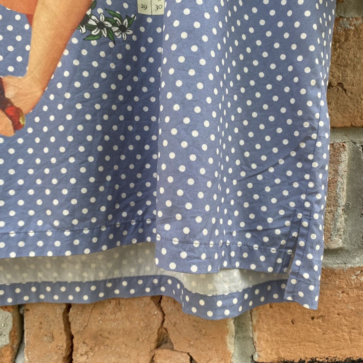 Dolce & Gabbana Dolce & GABBANA Blue Pinup Girl Polka Dot Sicily Print Tee Size M / US 6-8 / IT 42-44 - 6 Thumbnail