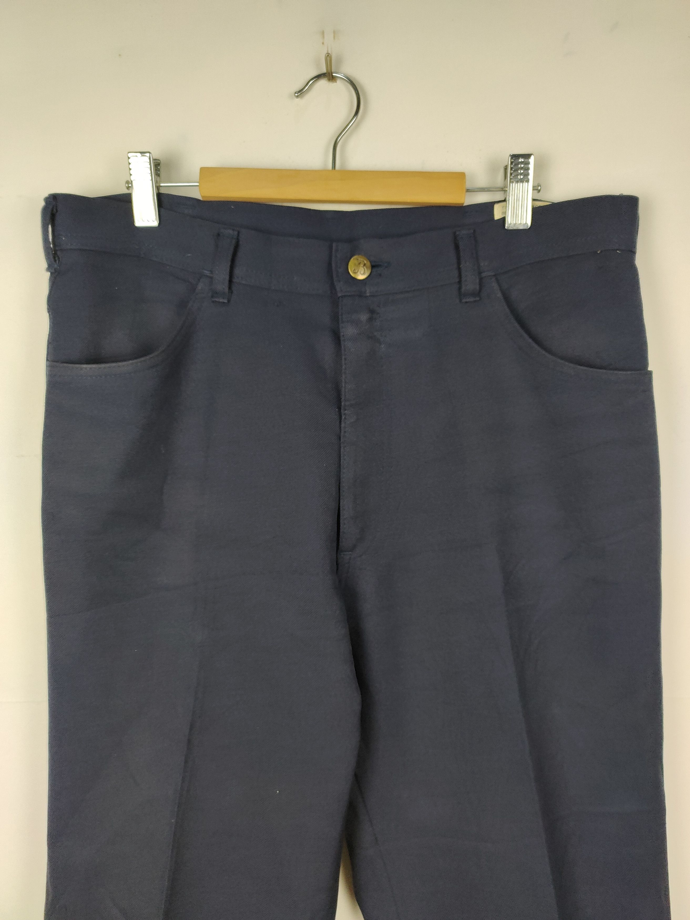 Vintage vintage bison navy polyester blend pant Size US 33 - 2 Thumbnail