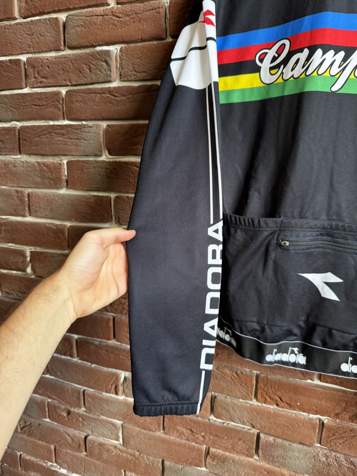 Vintage Vintage Diadora Campione Black Cycling Jersey Longsleeve Size US L / EU 52-54 / 3 - 6 Thumbnail