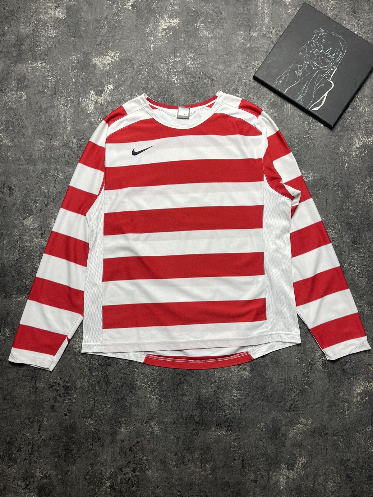 Nike × Vintage Vintage Nike Striped Jersey 90s Size US L / EU 52-54 / 3 - 2 Thumbnail