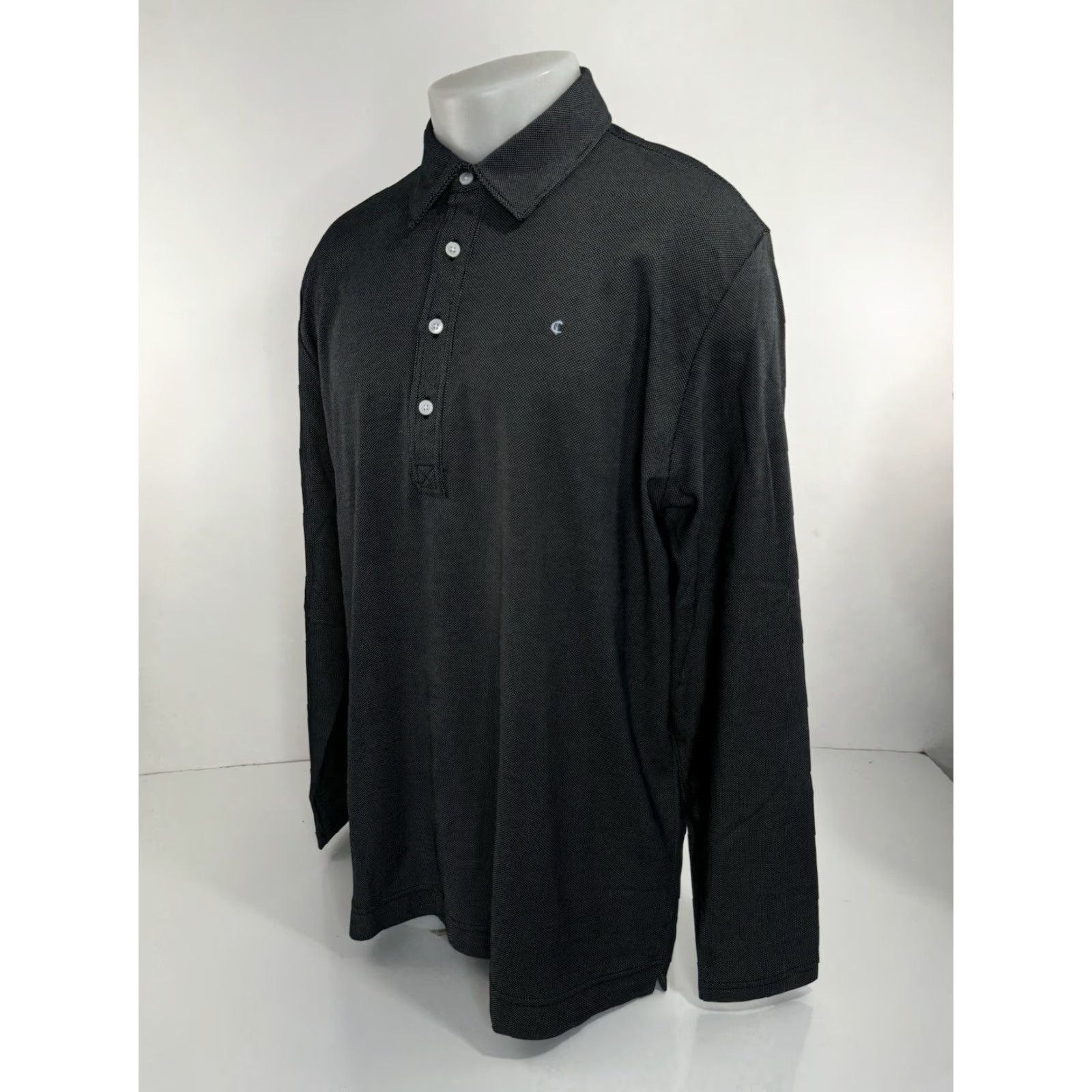 Vintage CRIQUET Rugby Polo Shirt - Embroidered Microdot XL Knit Knitwear - Black/White - NEW w TAG - Men’s Polo Shirt Size US XL / EU 56 / 4 - 2 Thumbnail