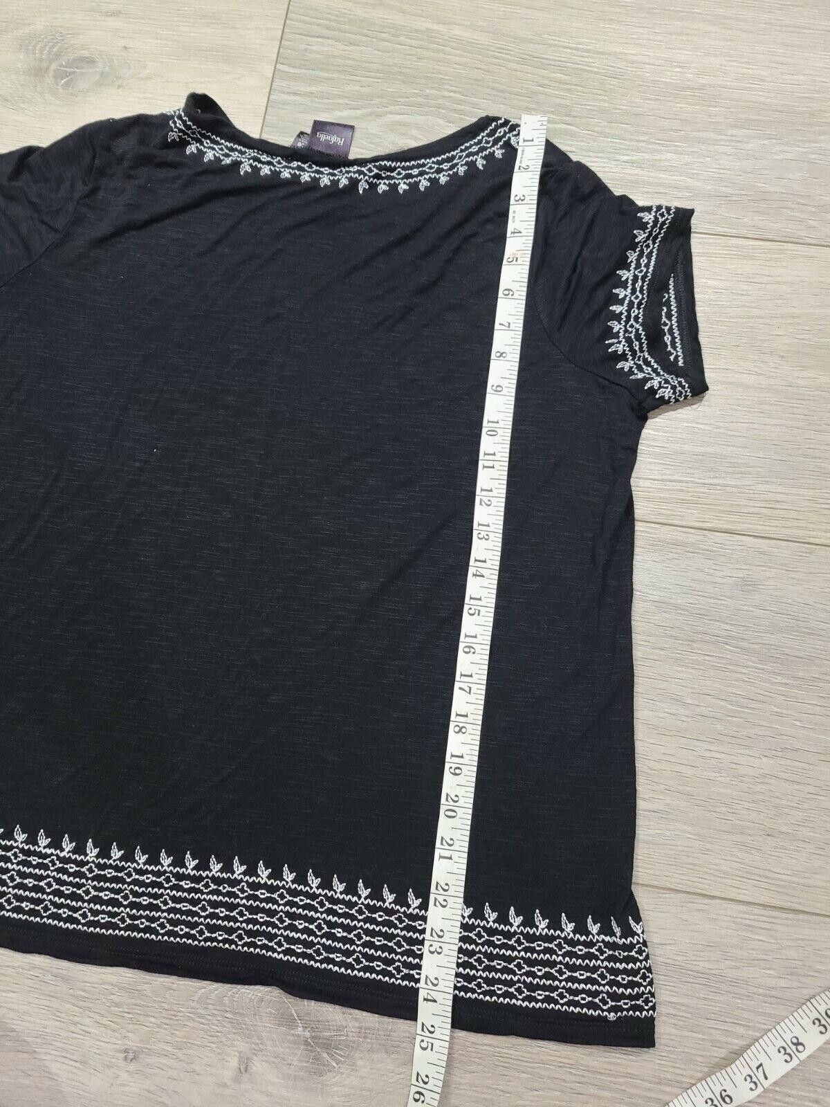 Other Rafaella Large Top Black White Embroidered Short Sleeve Size L / US 10 / IT 46 - 6 Thumbnail