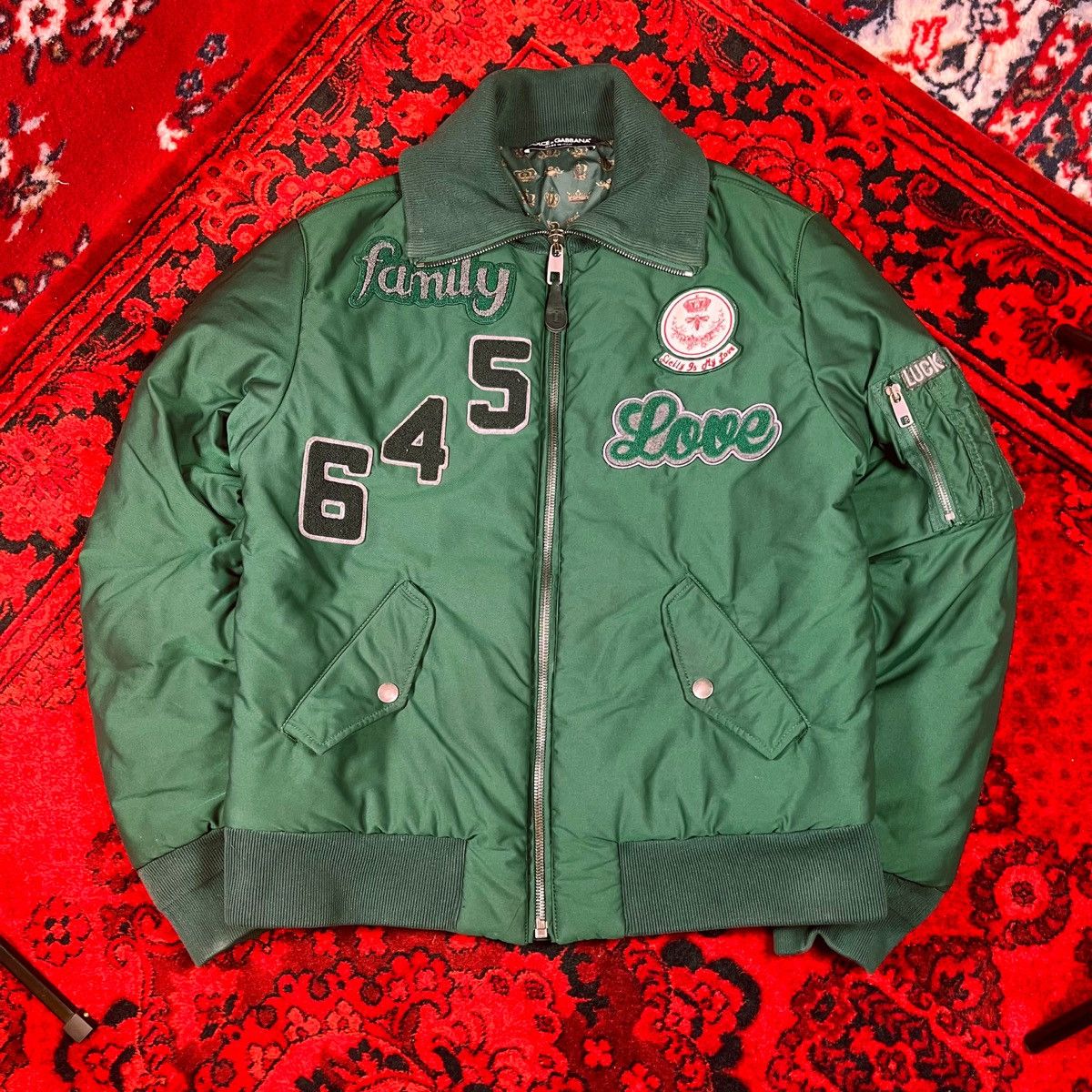 Dolce & Gabbana Warm DOLCE & GABBANA Stuffed Bomber - Puffer Green Jacket Size US L / EU 52-54 / 3 - 2 Thumbnail