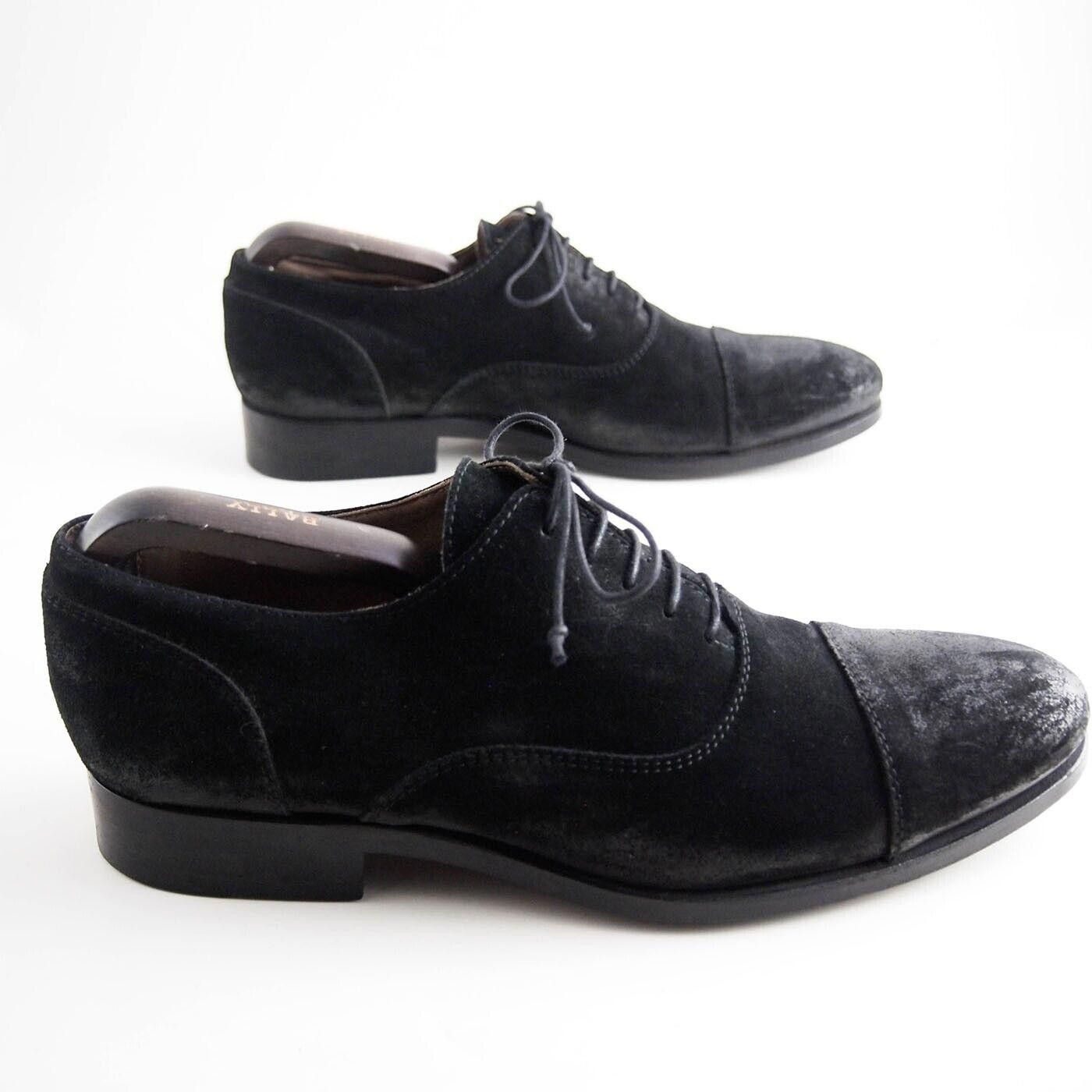 Buttero Buttero Cap Toe Ofords Black Waxed Suede Mens US 10 EU 43 Size US 10 / EU 43 - 5 Thumbnail