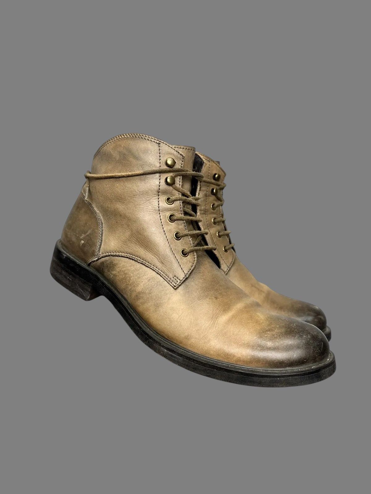 14th Addiction McCrain Brown Leather Boots Rugged Vintage Outdoor Style Size US 9 / EU 42 - 2 Thumbnail