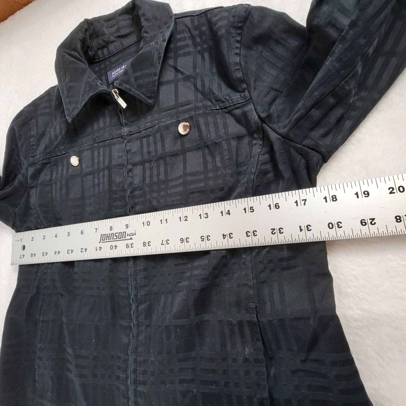 Jones New York Jones New York Signature Womens Black Plaid Zip Up Collared Sport Jacket Small Size S / US 4 / IT 40 - 6 Thumbnail