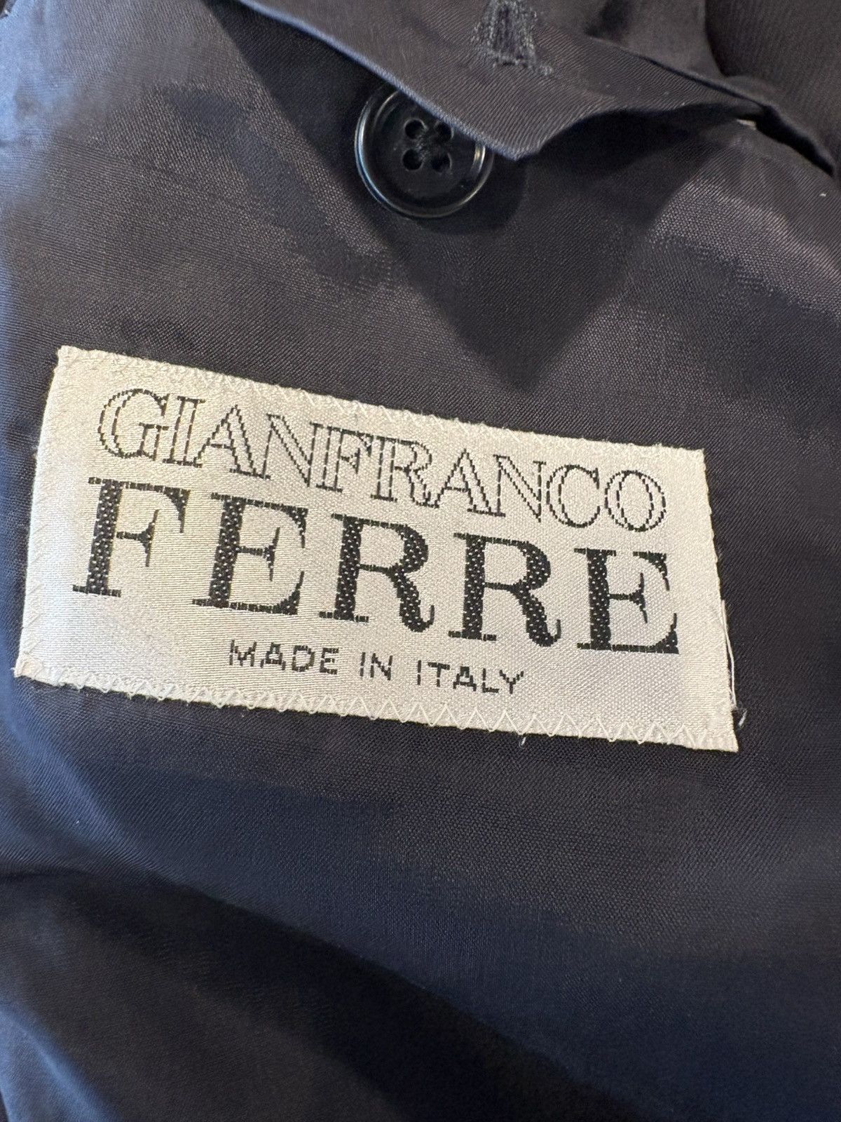 Gianfranco Ferre Vintage 90s Gianfranco Ferré Navy Wool Suit Italy 42R Size 42R - 17 Thumbnail