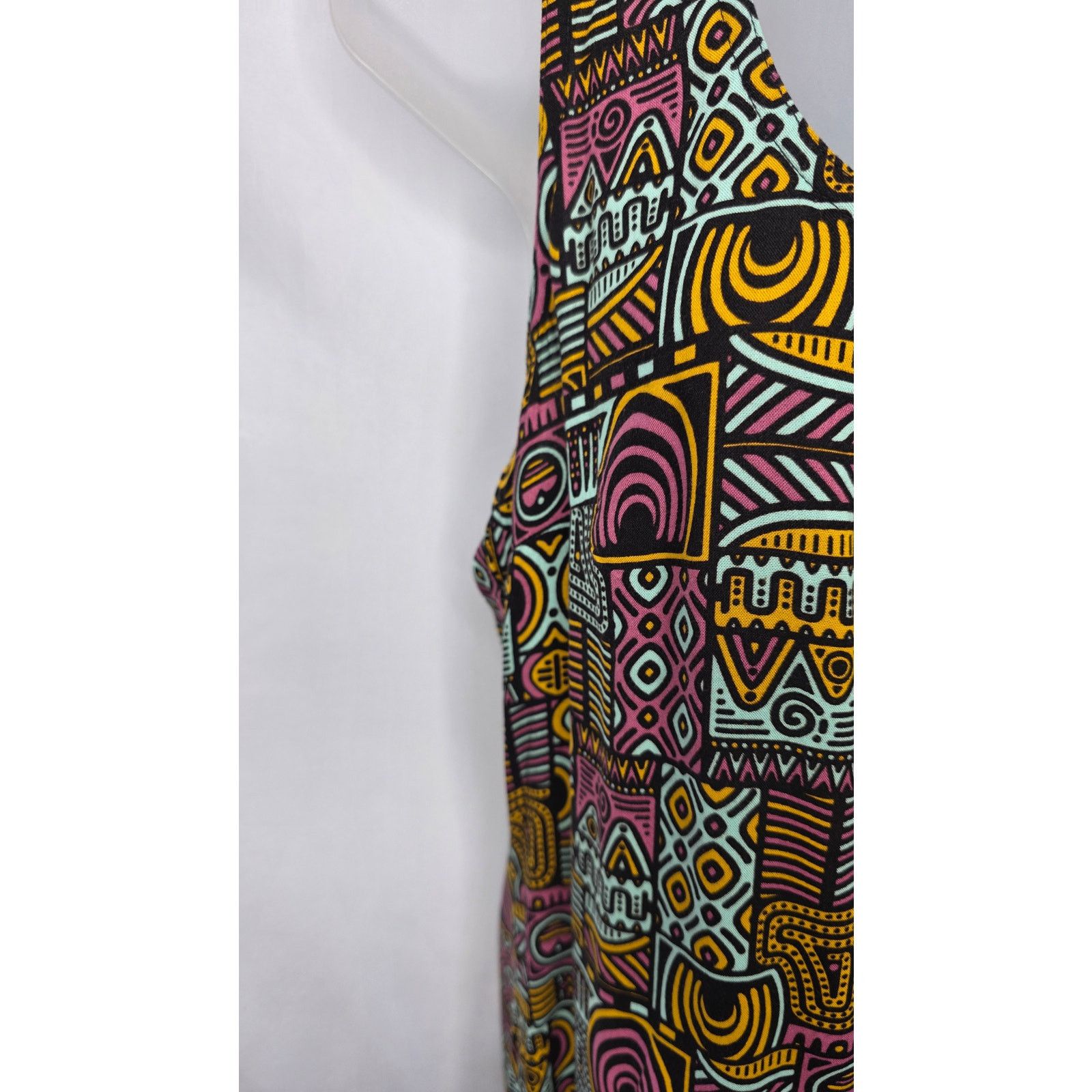 KAVU KAVU Multicolor Geometric Sleeveless Racerback Summer Dress Size S / US 4 / IT 40 - 4 Thumbnail