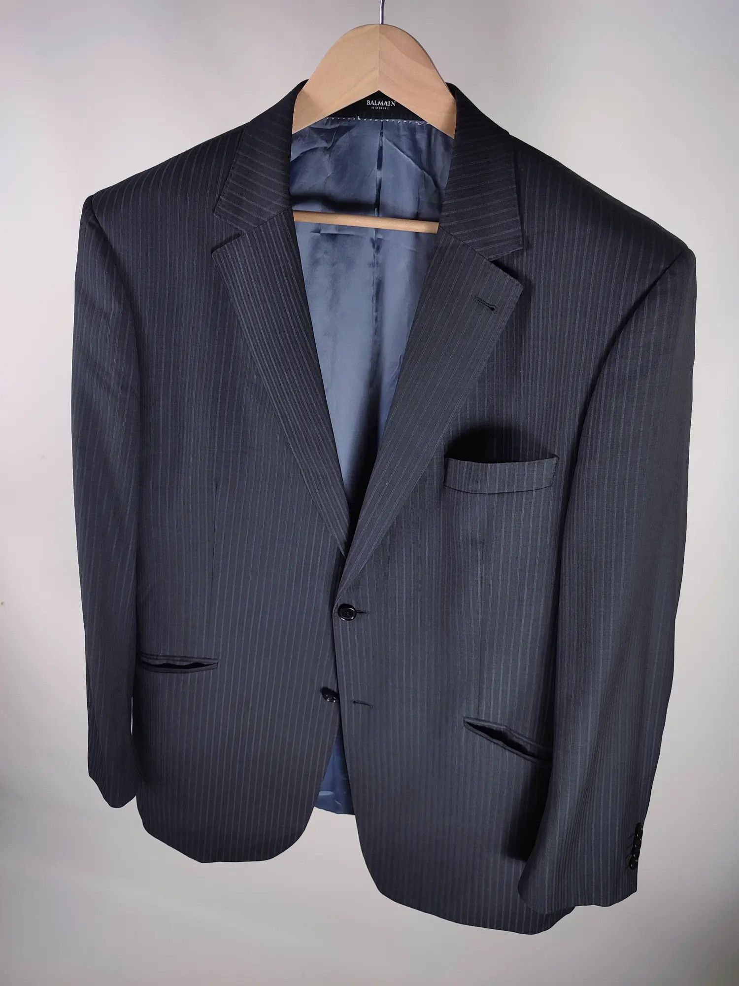 Balmain Vintage Balmain Homme Stripe Long Blazer Size 48L - 6 Thumbnail