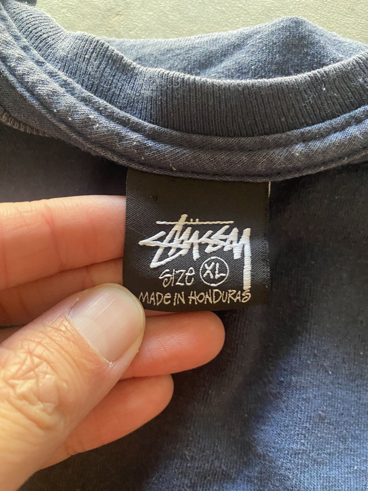 Stussy × Vintage Stussy Navy Script Tee Size US XL / EU 56 / 4 - 3 Thumbnail