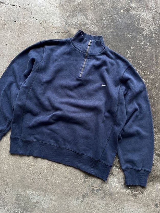 Nike Nike Vintage 00s Navy Half-Zip Sweatshirt Size US XXL / EU 58 / 5 - 1 Thumbnail