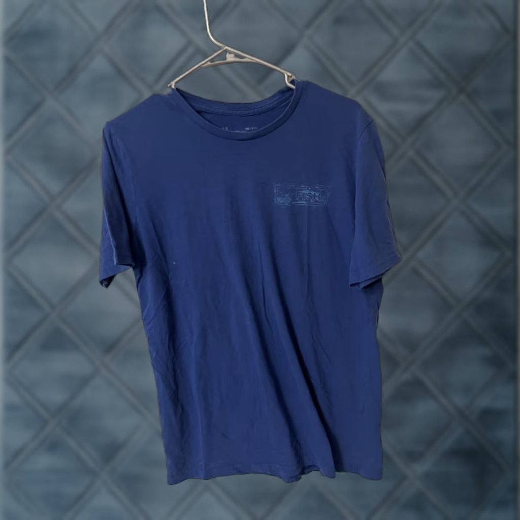 Under Armour Under Armour Fish T-Shirt Men Blue Marlin Size M Short Sleeve Crew Neck Logo Breathable All Seasons Cotton Polyester Size US M / EU 48-50 / 2 - 1 Thumbnail