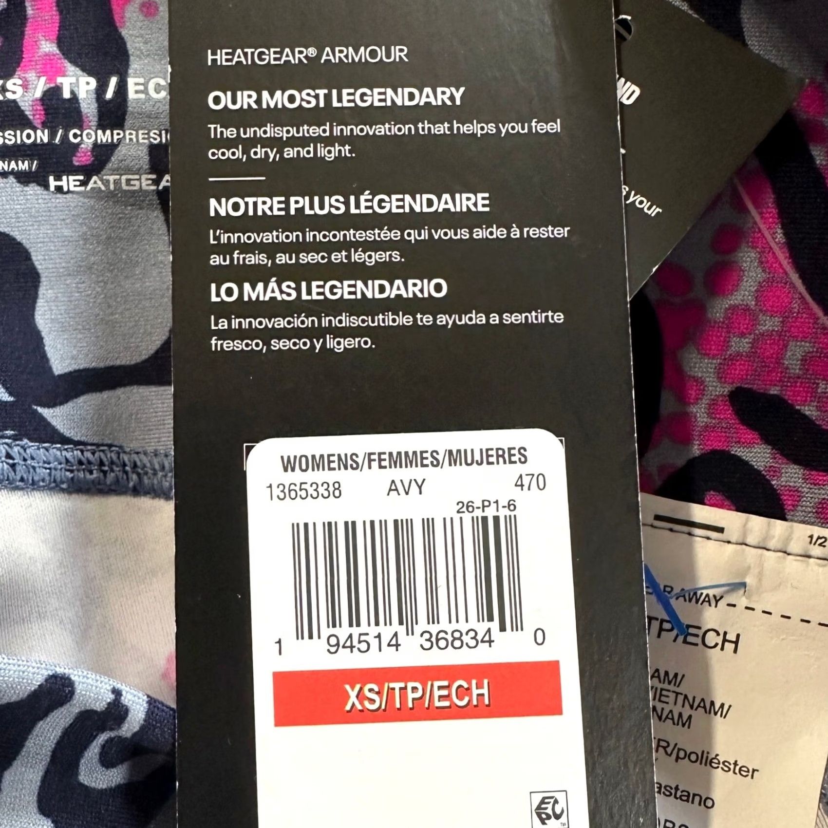 Under Armour Under Armour Womens Compression Leggings XS Pink Gray Leopard Ankle Crop NEW Size 26" / US 2 / IT 38 - 7 Thumbnail