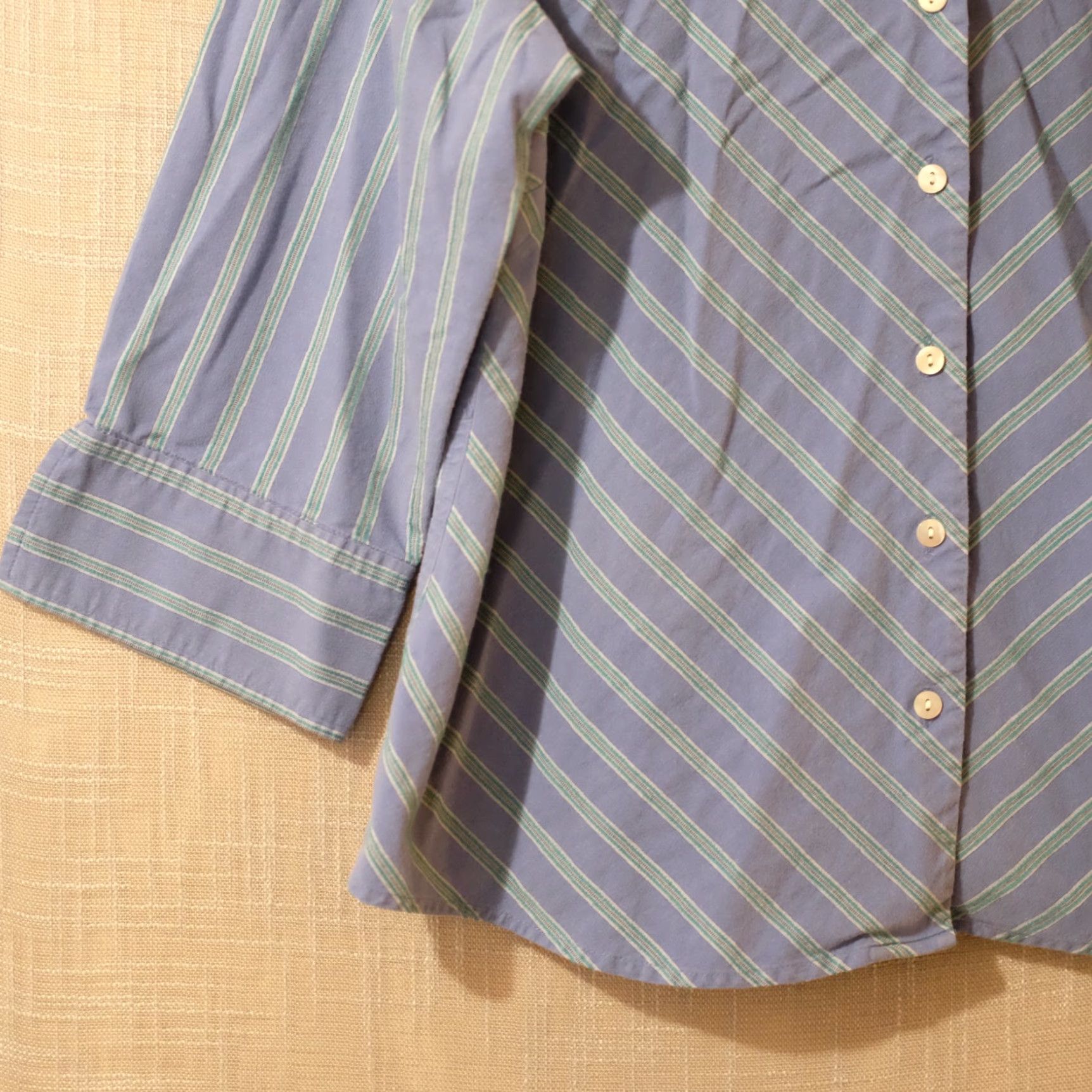 Vintage Caribbean Joe Button Shirt Top Blouse Blue Green Chevron Women's XL #A19-3 Size XL / US 12-14 / IT 48-50 - 3 Thumbnail