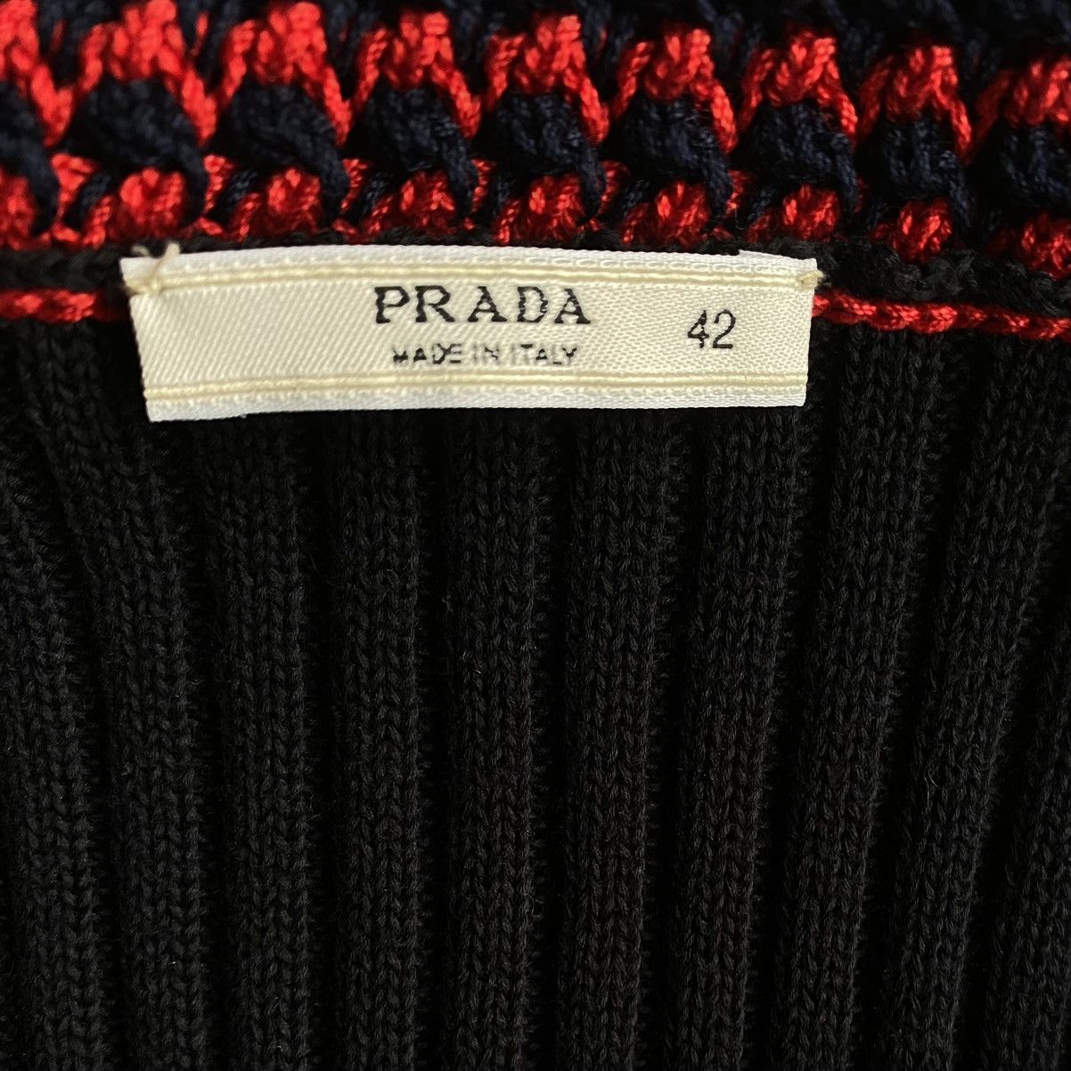 Prada 00’ Ribbed Polo With Knit Collar Size M / US 6-8 / IT 42-44 - 4 Thumbnail