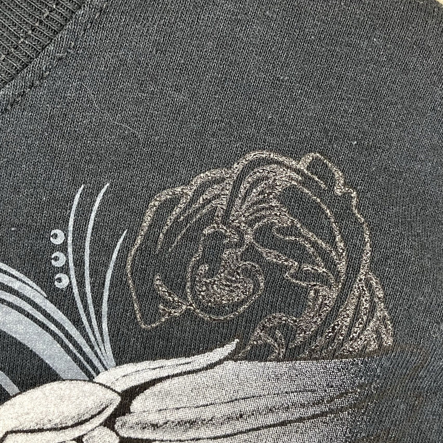 Gildan VINTAGE Women's Biker Shirt Long Sleeve Graphic Double-Sided Heart Wings Oversized L Black 100% Cotton Glitter USA Motorcycle T-Shirt Men/Women? Size L / US 10 / IT 46 - 7 Thumbnail